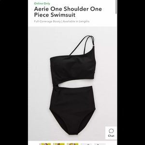 NWT AERIE BLACK ONE SHOULDER ONE PIECE